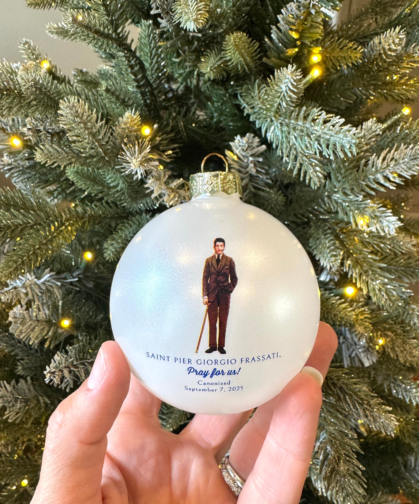 3" Glass Frassati Christmas Ornament