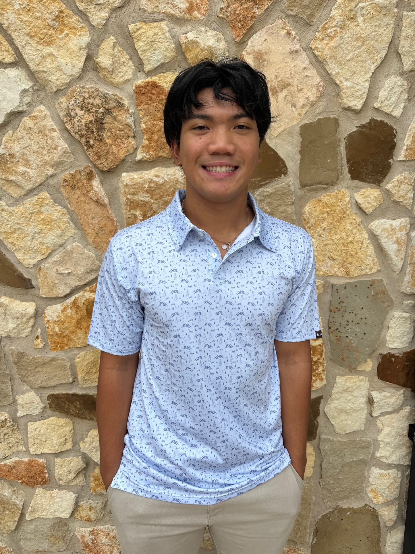 Dri-fit Frassati Catholic Polo Shirt with Isaiah 40:31 Patch